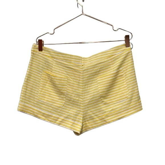 Zara Striped Yellow Shorts Linen Blend. Size Large - Picture 6 of 10
